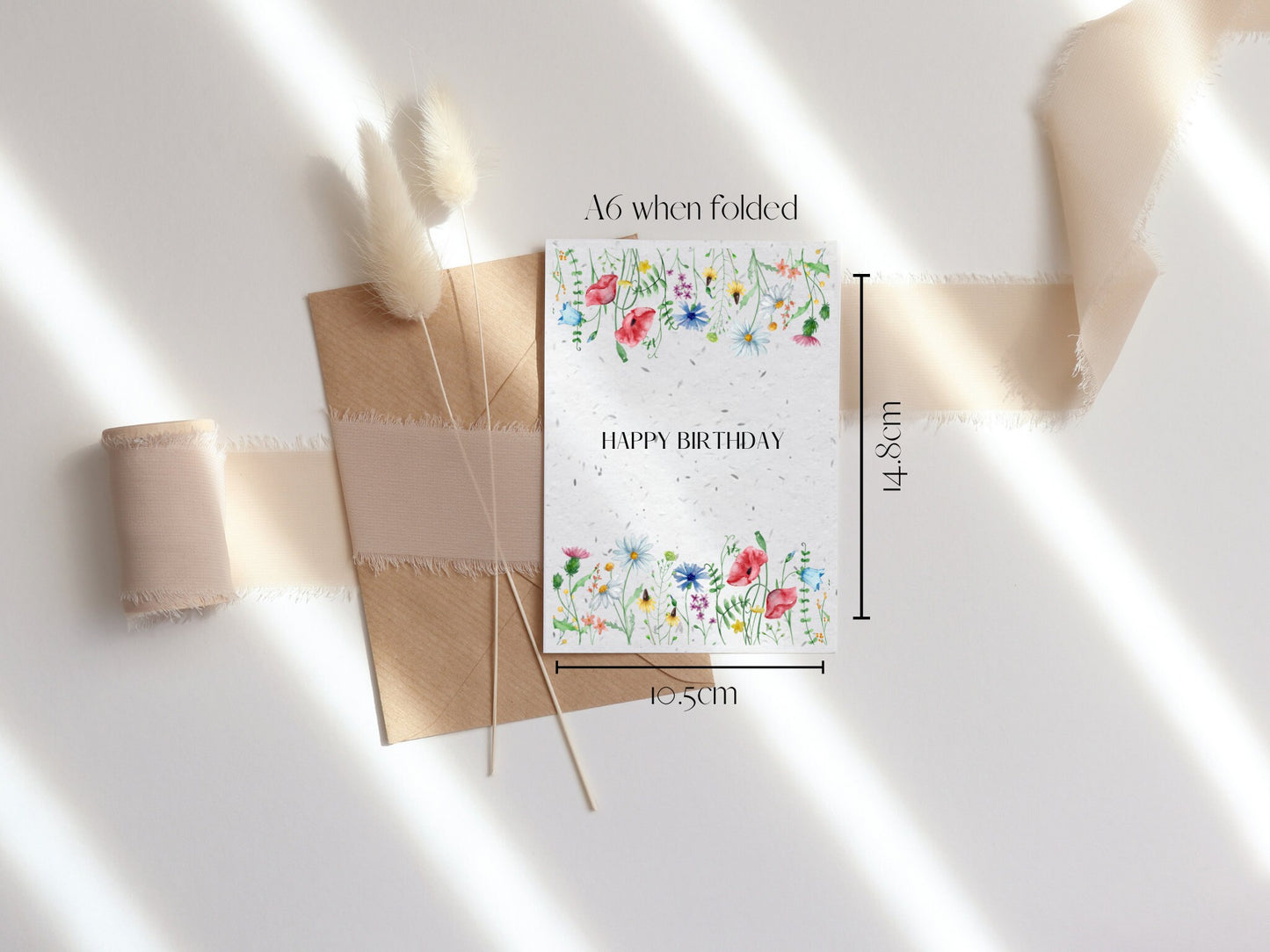 Plantable Seed Birthday Card, Personalised greeting card, Biodegradable seed paper, Wildflower, Plantable Eco-Friendly Gift, Bee friendly