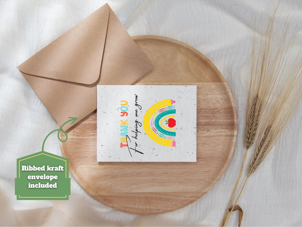 Plantable Seed Thank You Card, Thank you card, Biodegradable seed paper, Wildflower, Plantable Eco-Friendly Gift, Bee friendly