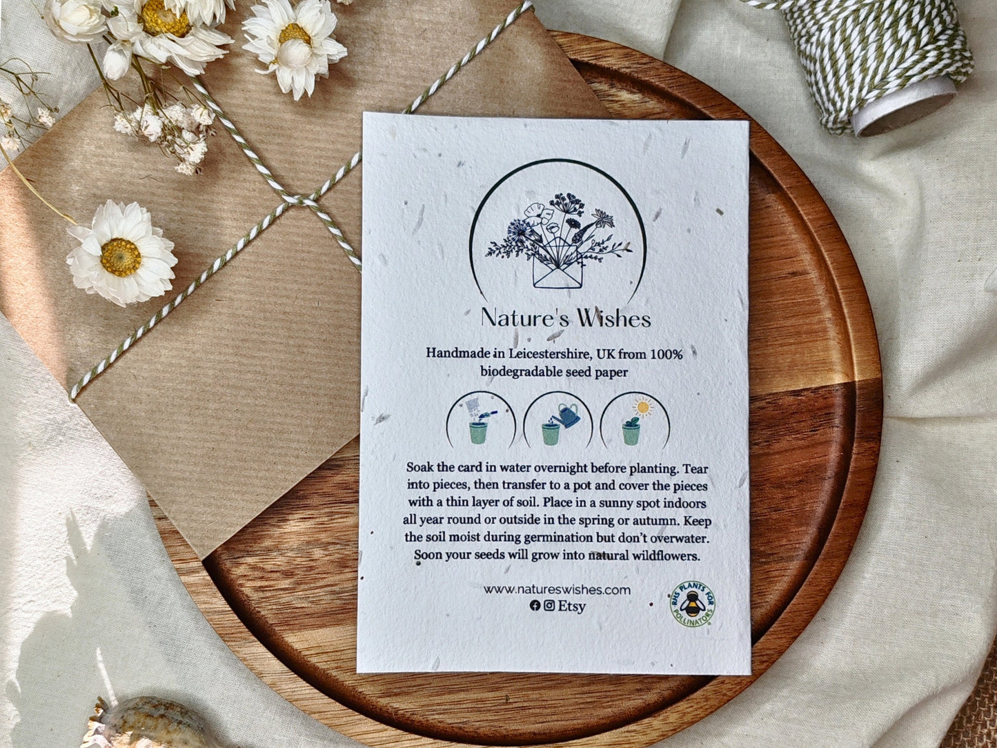 Plantable seed card for Valentine's day, We are meant to bee pun, Nature’s Wishes eco-friendly cards, Girlfriend boyfriend Wildflower love
