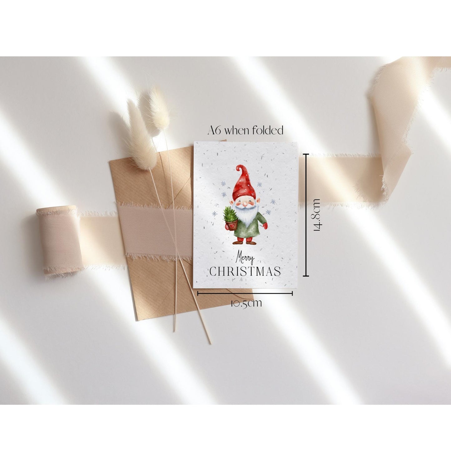 Plantable Seed Christmas Card, Biodegradable seed paper, Eco Friendly Gift, Bee friendly gift, eco Christmas card, Festive greeting card