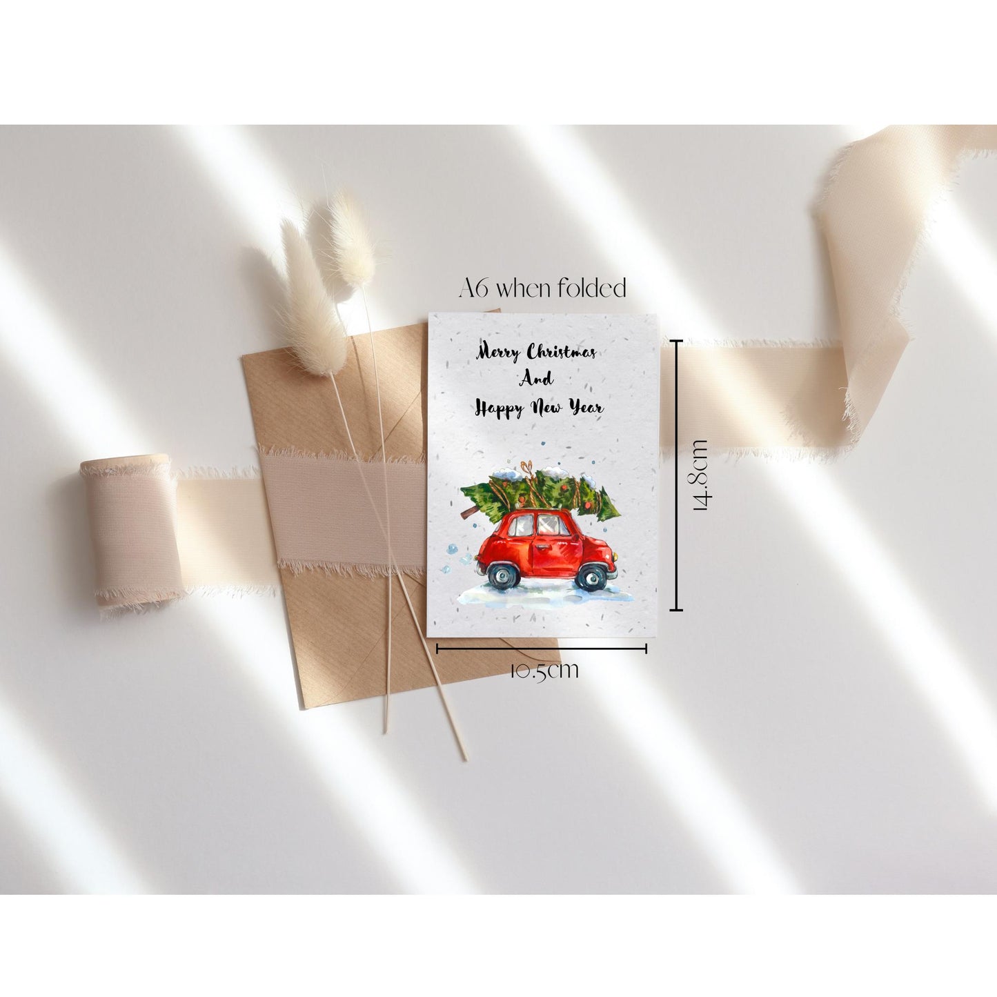 Plantable Seed Christmas Card, Biodegradable seed paper, Eco Friendly Gift, Bee friendly gift, eco Christmas card, Festive greeting card