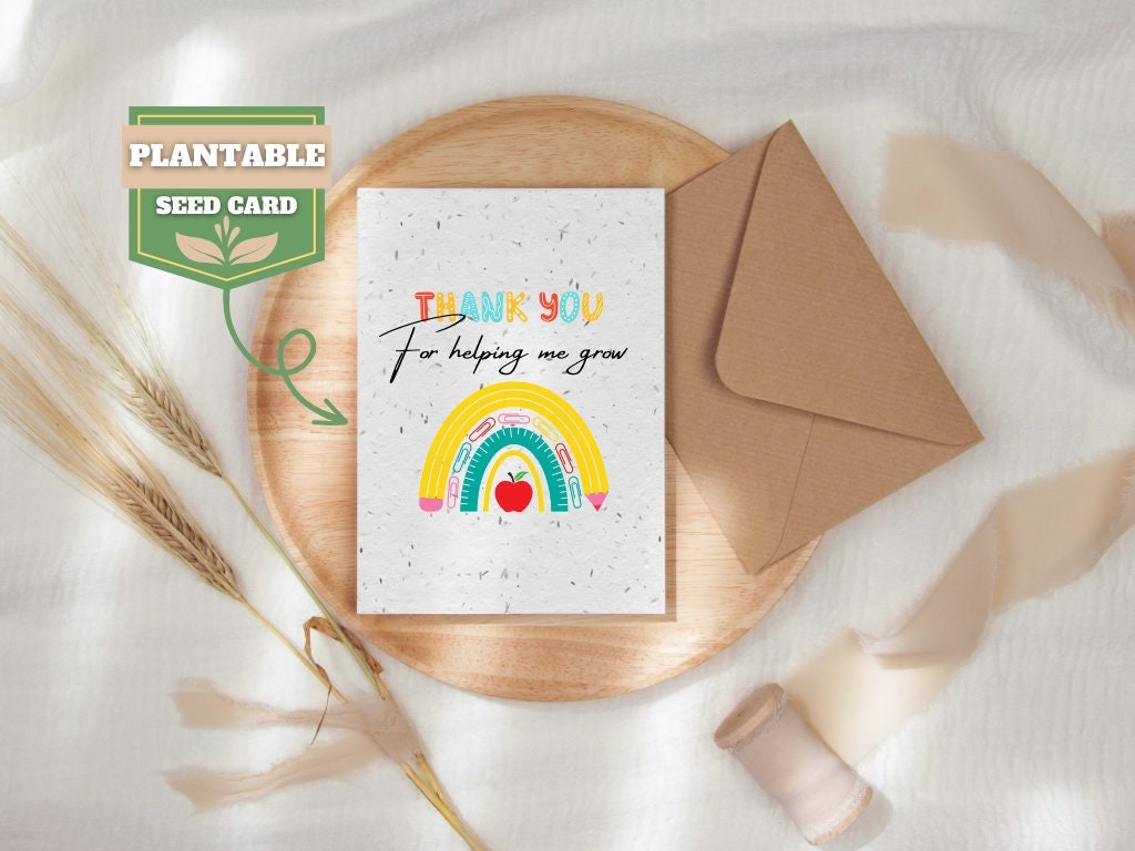 Plantable Seed Thank You Card, Thank you card, Biodegradable seed paper, Wildflower, Plantable Eco-Friendly Gift, Bee friendly